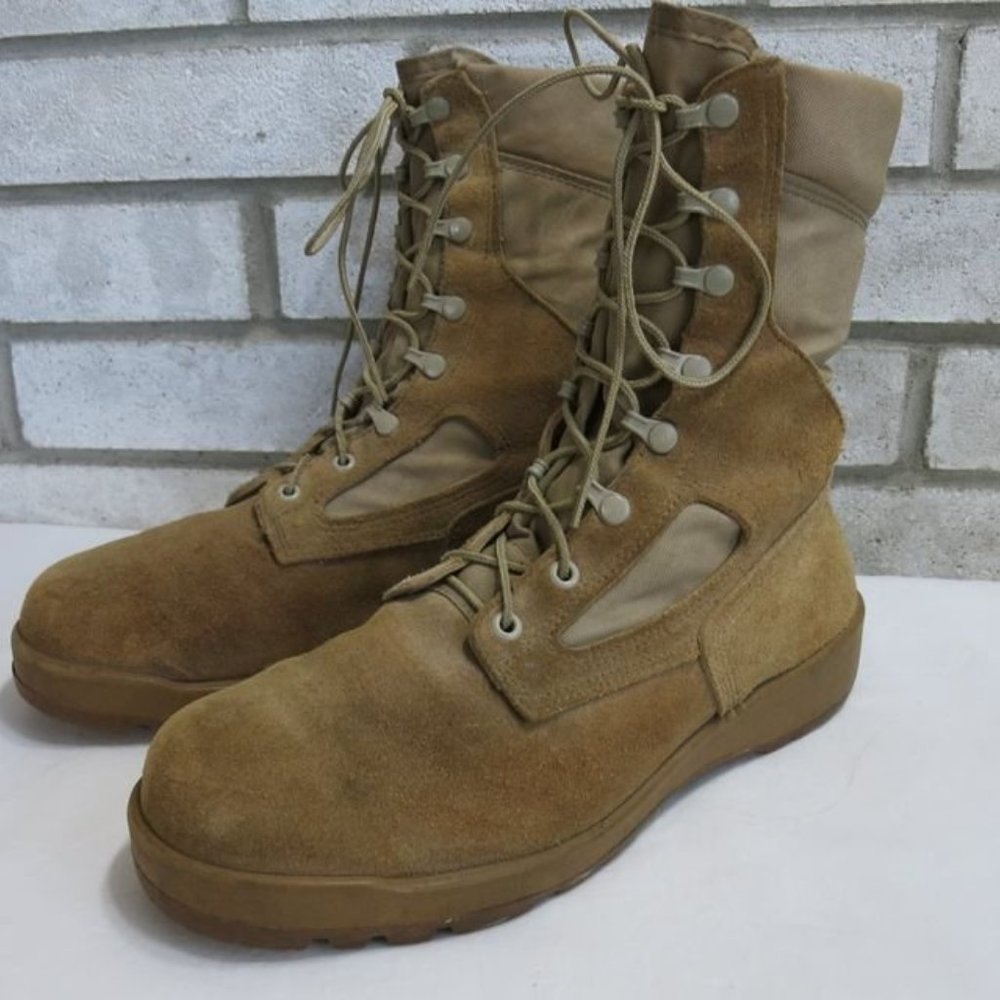 Belleville Suede Canvas Tan Tactical Boots Shoes 9.5 W